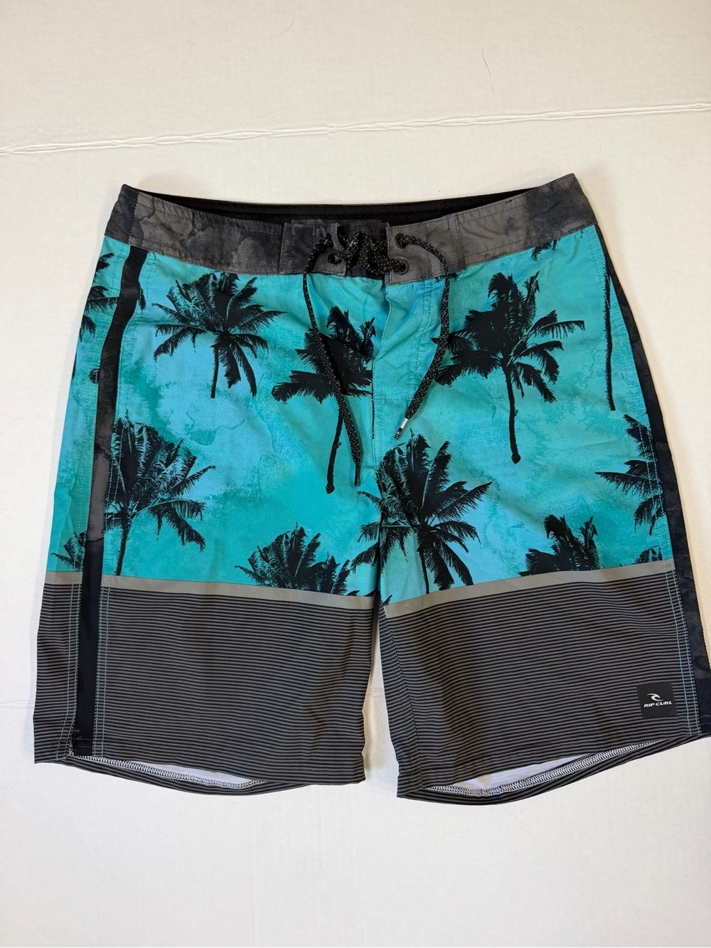 Rip Curl Mirage Mens‎ Board Shorts Swim Trunks Palm Trees Blue Gray Size 30